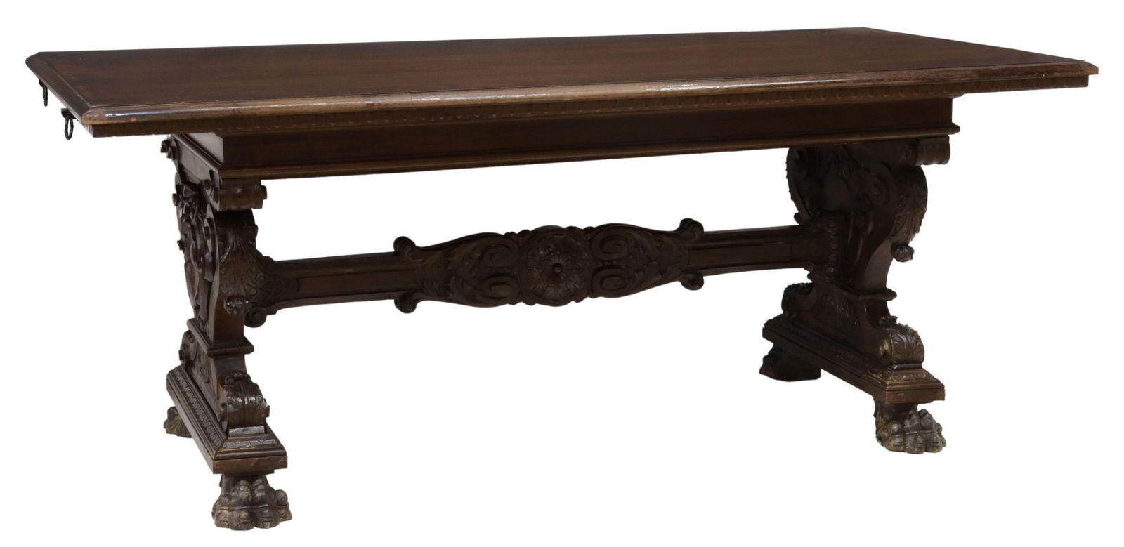 ITALIAN RENAISSANCE REVIVAL CARVED WALNUT TABLE (1 of 4)