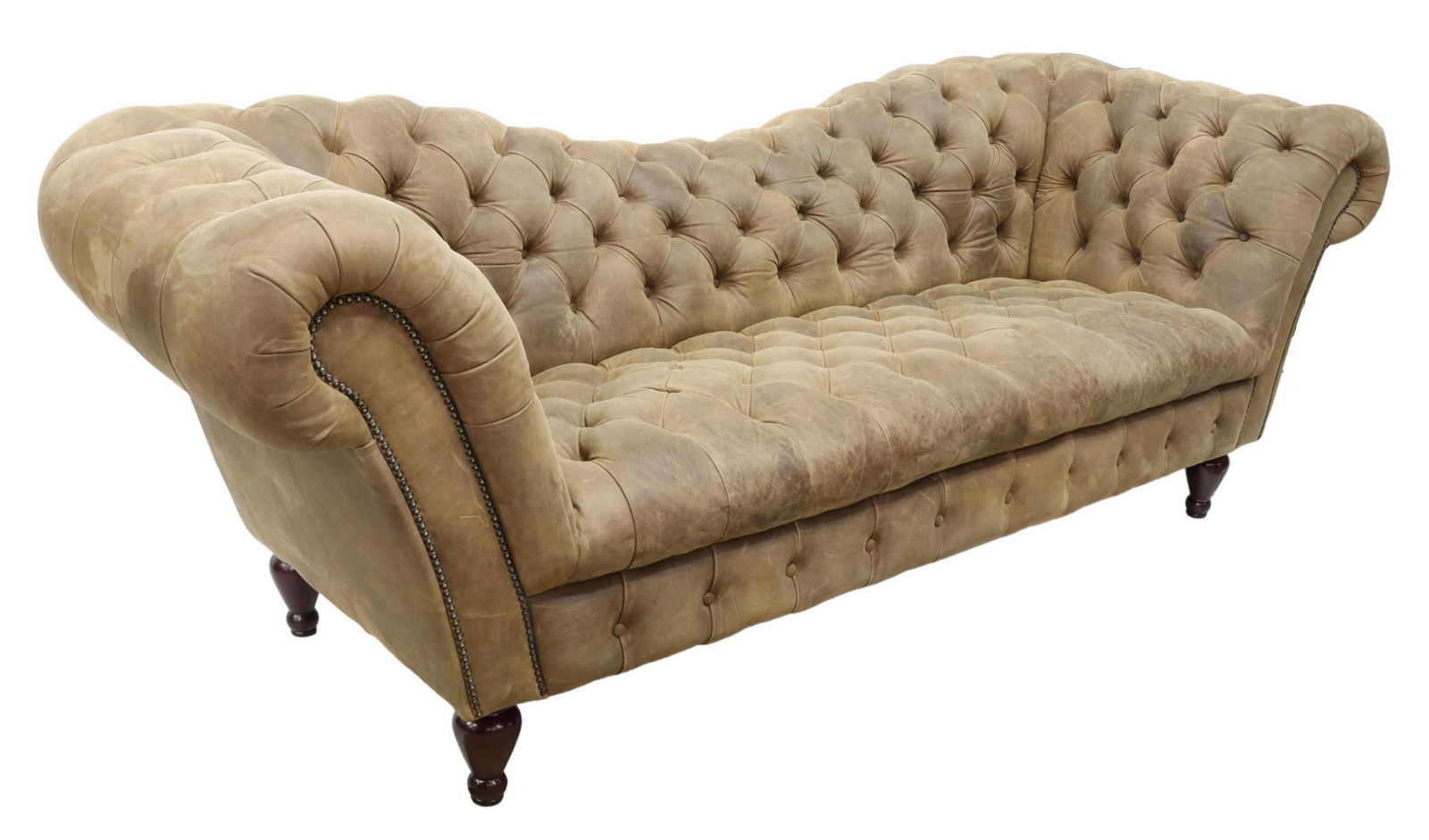 CHESTERFIELD STYLE BUTTON-TUFTED LEATHER SOFA (1 of 3)