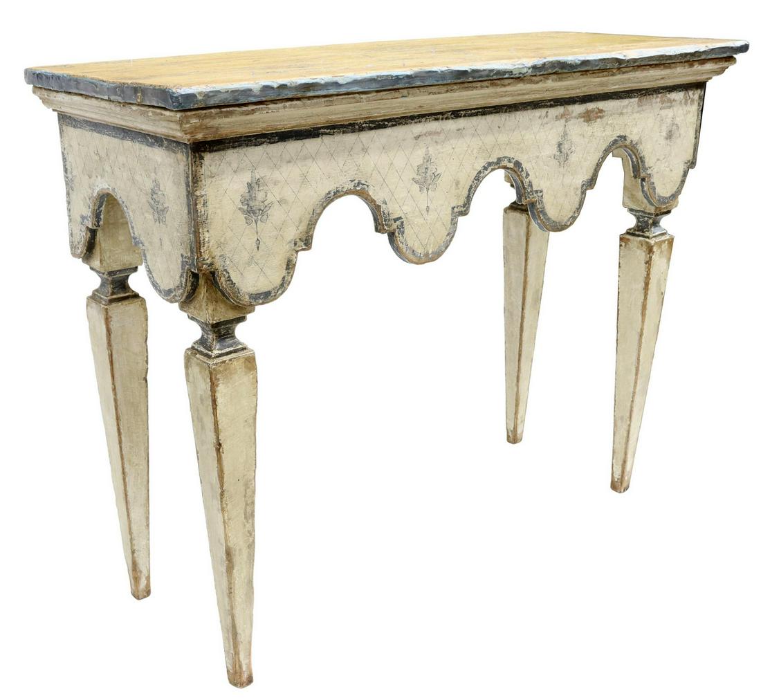 ITALIAN PAINT-DECORATED CONSOLE HALL TABLE (1 of 4)