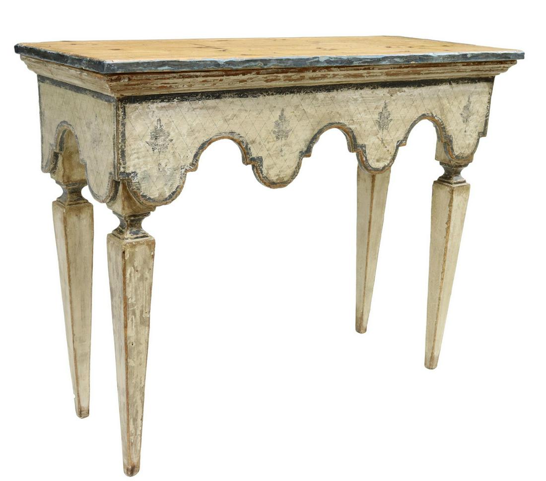 ITALIAN PAINT-DECORATED CONSOLE HALL TABLE (1 of 4)