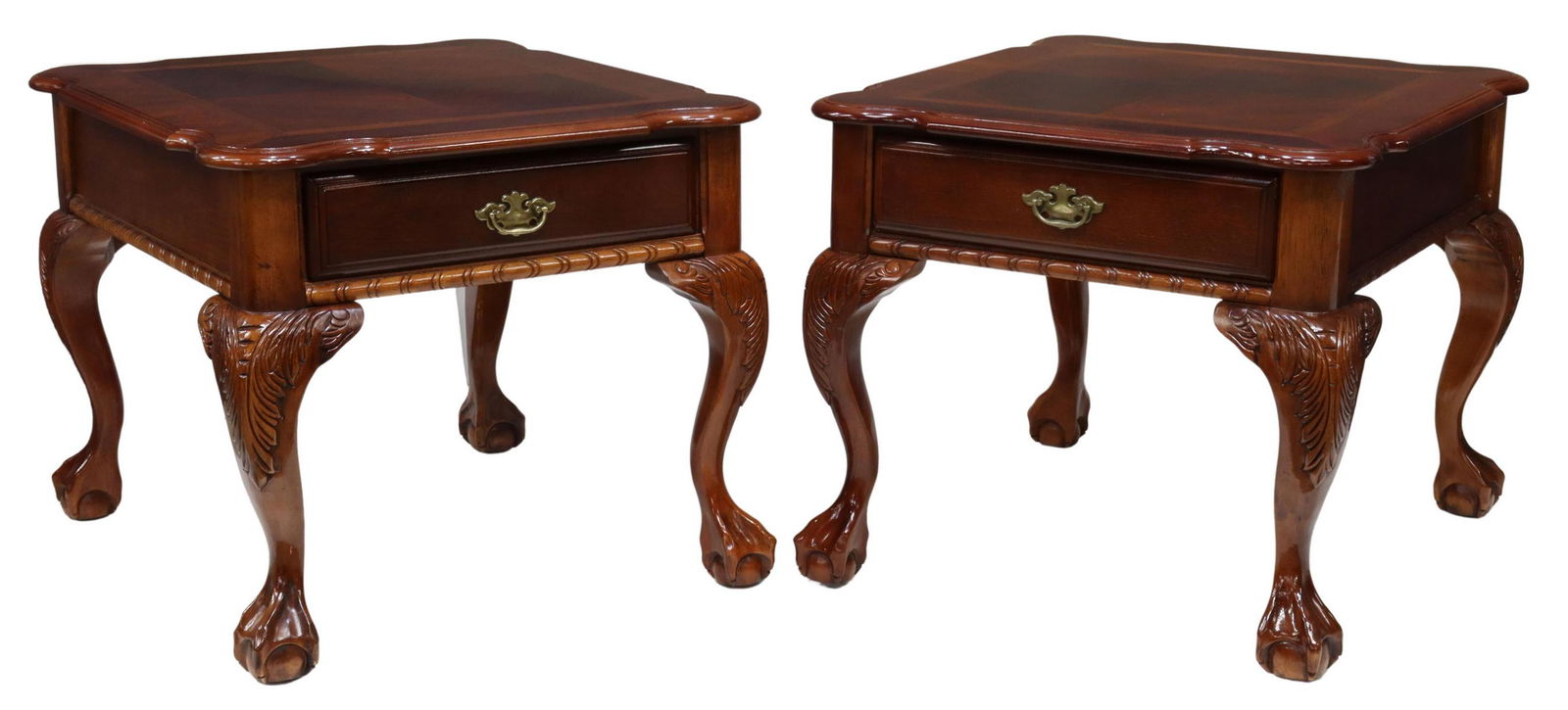 (2) CHIPPENDALE STYLE MAHOGANY SIDE TABLES (1 of 5)