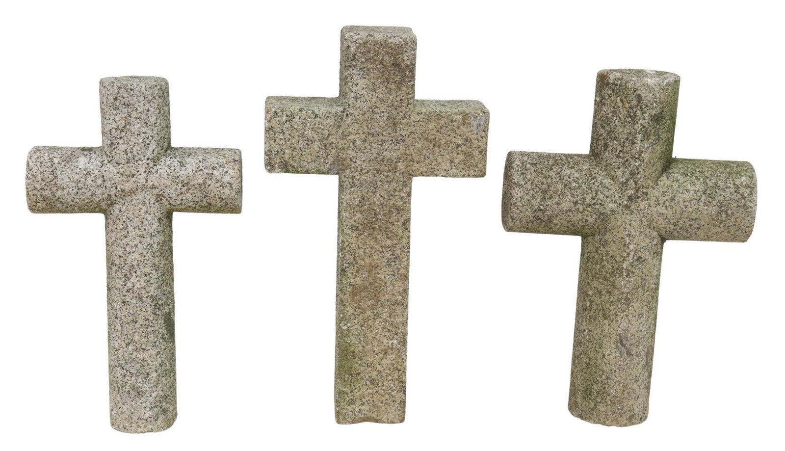 (3) OUTDOOR GARDEN CAST STONE CROSSES (1 of 2)