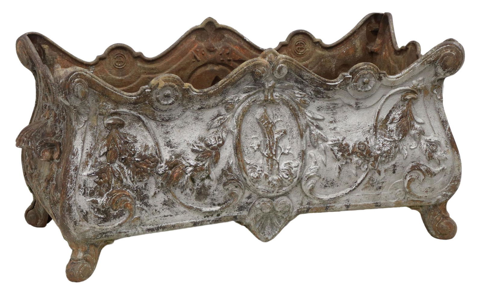 PAINTED CAST IRON GARDEN PLANTER BOX (1 of 4)