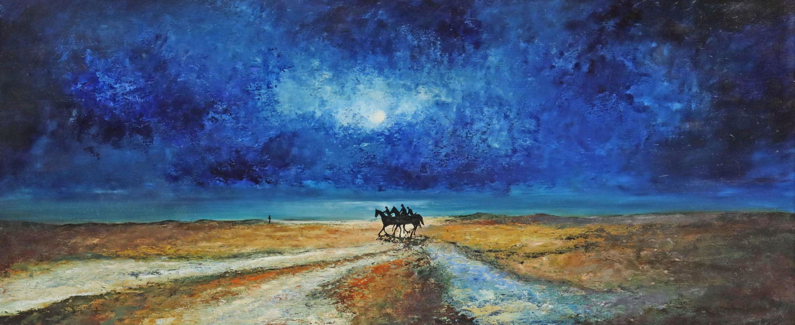 RAYMOND KLEE (1924-2013) 'THREE HORSEMEN' PAINTING (1 of 4)