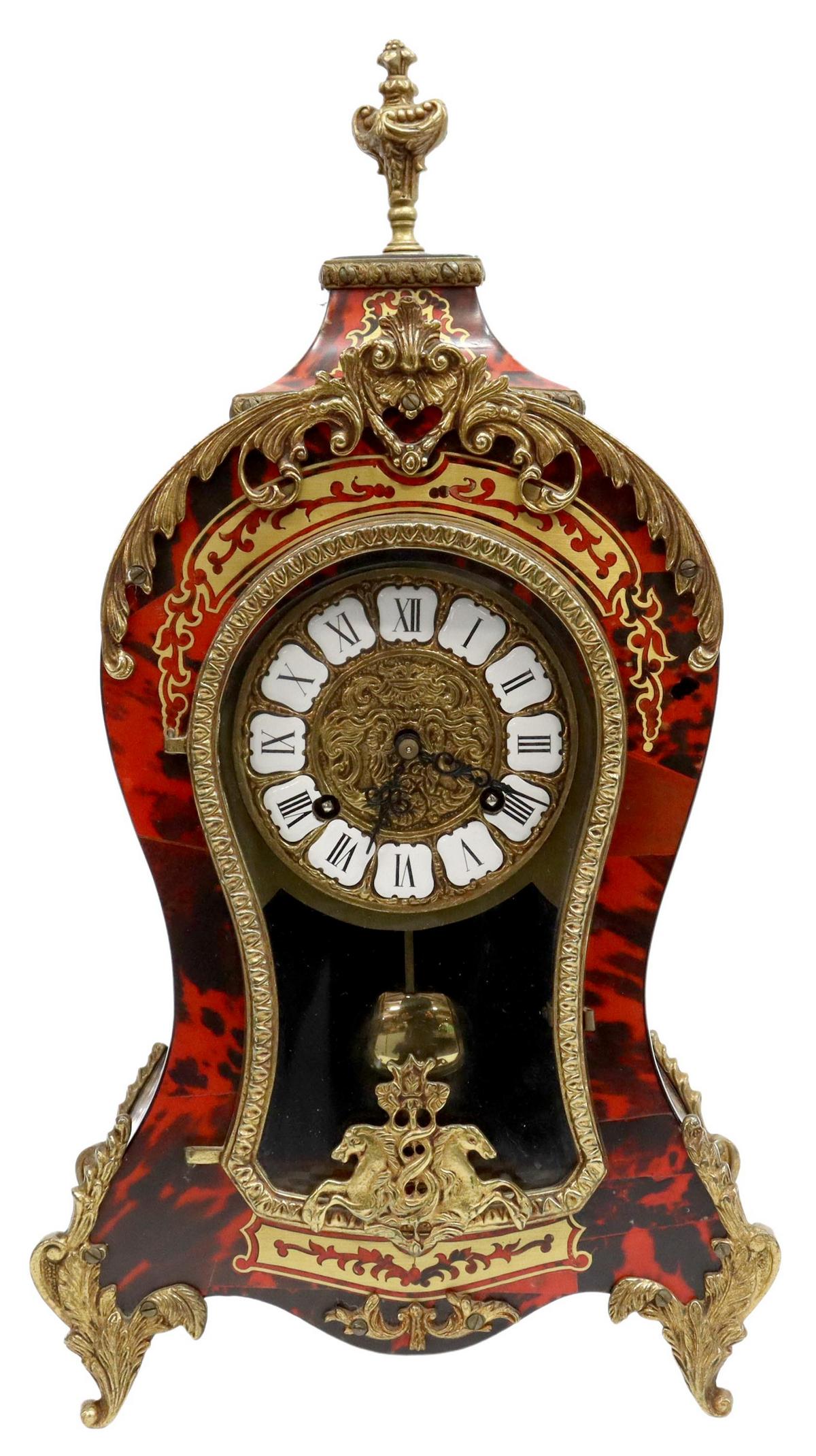 HERMLE FAUX BOULLE GILT METAL INLAY BRACKET CLOCK (1 of 7)