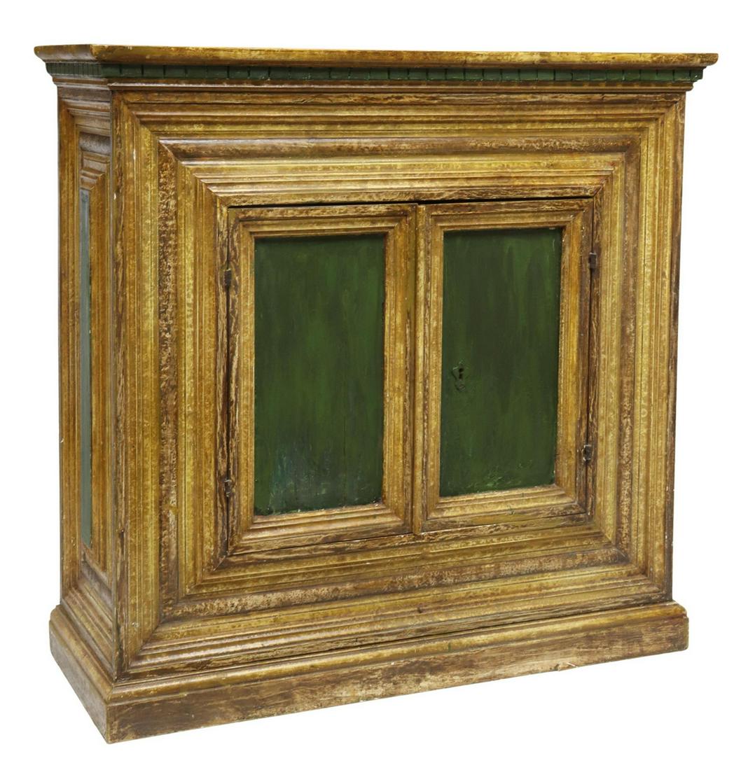 FLORENTINE PARCEL GILT & PAINTED TWO-DOOR CABINET (1 of 5)