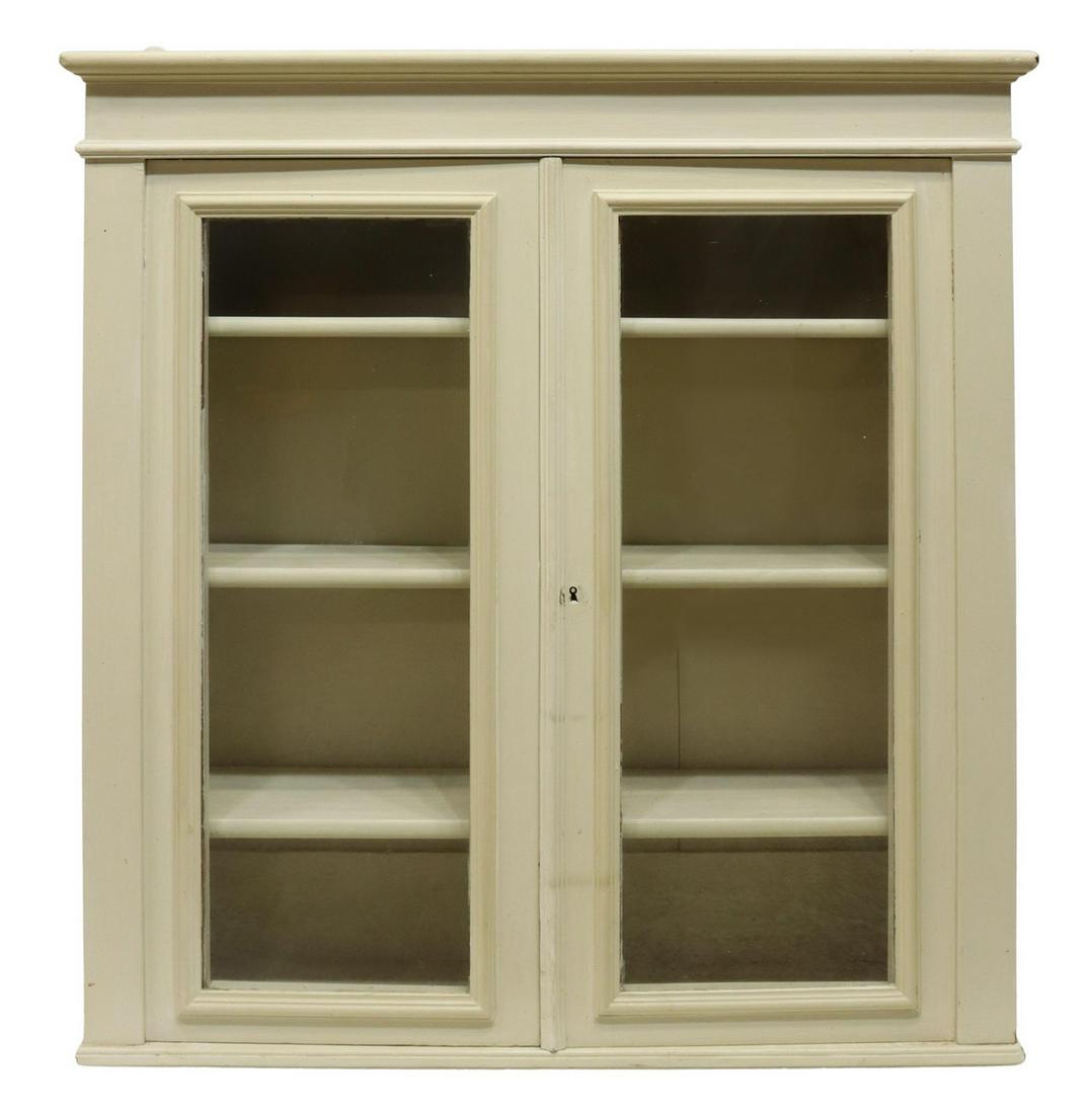 WHITE PAINTED WALL MOUNTED DISPLAY CABINET VITRINE (1 of 2)