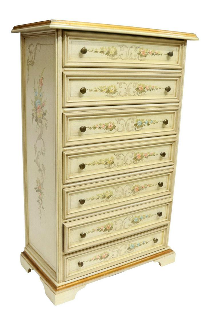ITALIAN PAINT DECORATED SEMAINIER BACHELOR'S CHEST (1 of 5)