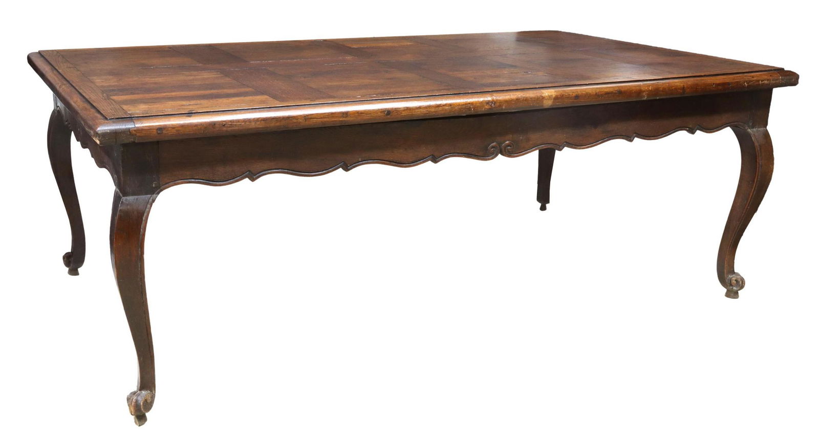 FRENCH PROVINCIAL LOUIS XV STYLE OAK TABLE (1 of 4)
