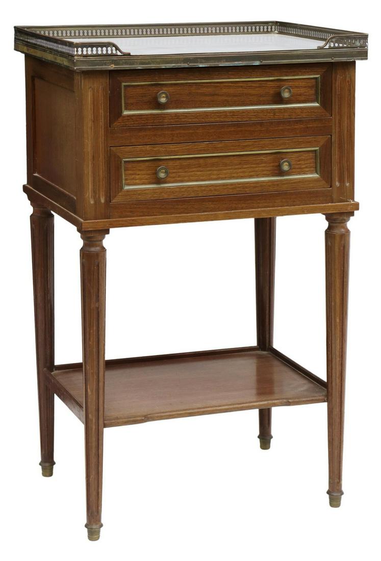 LOUIS XVI STYLE MARBLE-TOP MAHOGANY NIGHTSTAND (1 of 5)