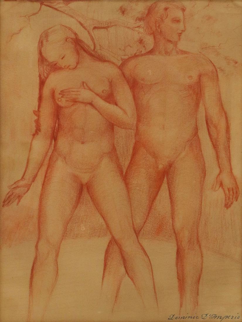 DOMINIC D'IMPERIO (D.1965) SANGUINE CHALK DRAWING (1 of 4)