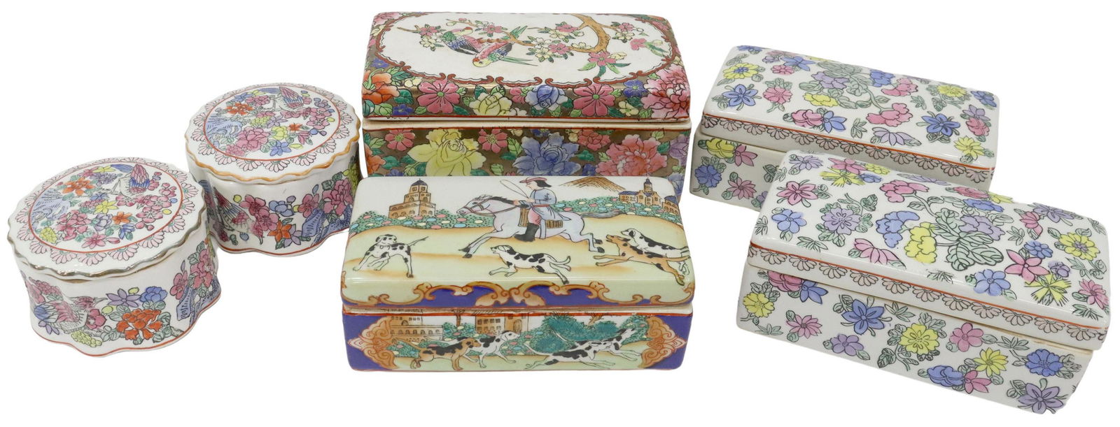 (6) CHINESE FAMILLE ROSE PORCELAIN BOXES (1 of 5)