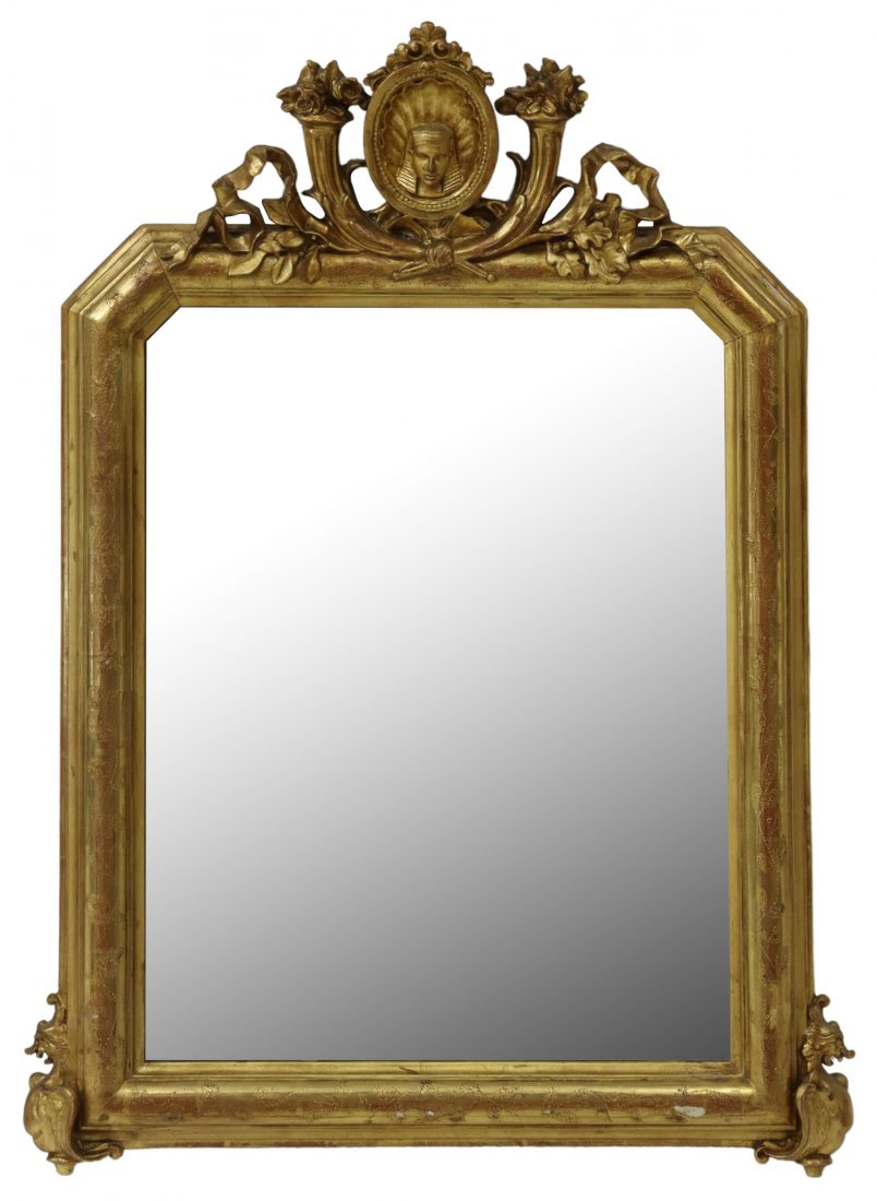 FRENCH EMPIRE STYLE GILTWOOD WALL MIRROR (1 of 3)