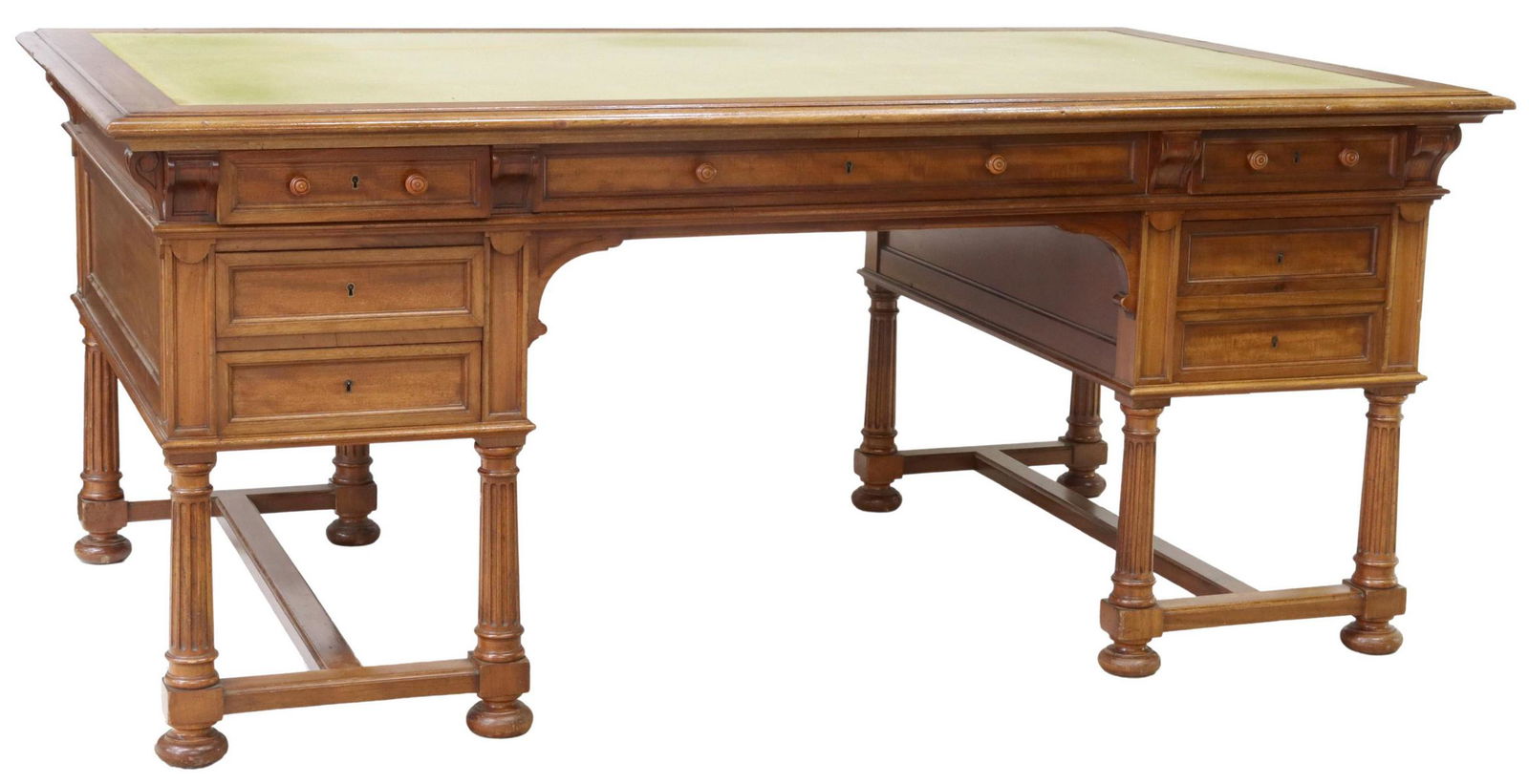 LARGE FRENCH WRITING DESK LIBRARY TABLE (1 of 6)