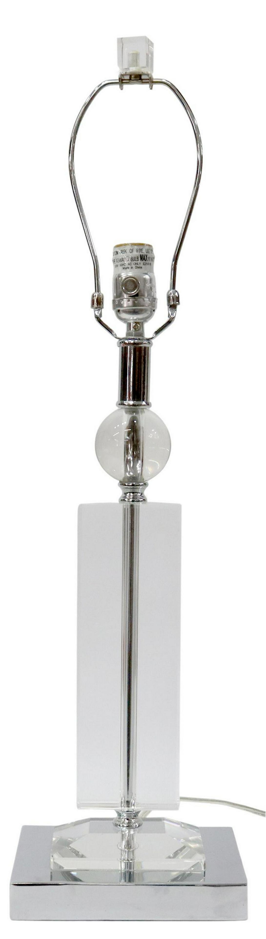 CONTEMPORARY ACRYLIC & CHROMED STEEL TABLE LAMP (1 of 3)