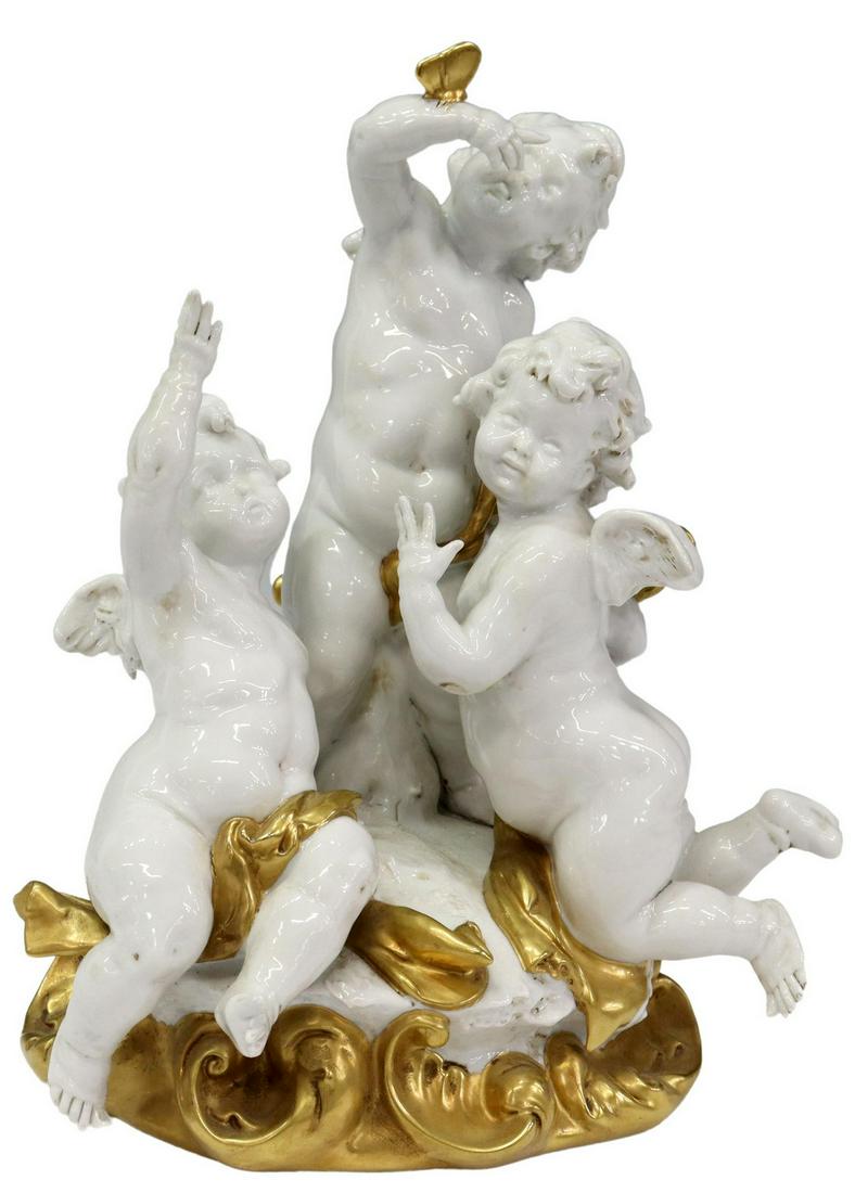 CAPODIMONTE BLANC DE CHINE PORCELAIN FIGURE GROUP (1 of 7)