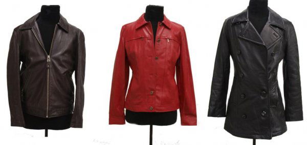 (3) LADIES DESIGNER, VINTAGE LEATHER JACKETS: (lot of 3) Ladies designer and vintage leather jackets including: (1) DKNY brown leather jacket, size small, zippered side pockets and adjustable waist tabs; (1) Siena Collection red leather jacket, s