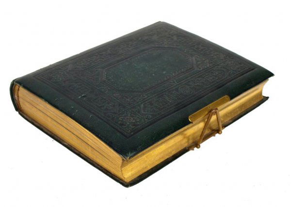 VICTORIAN ALBUM, 79 PHOTOS MILITARY CLERGY FISHING: Victorian "Antique Lace Album" with presentation page "Presented by Her Father to Sarah Rowley Boulton February 29, 1884", each page illustrated with antique lace surrounding the photos, 79 photos inc