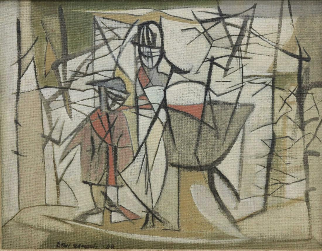 ETHEL EDWARDS (1915-1999) FOREST OIL PAINTING 1948 (1 of 5)