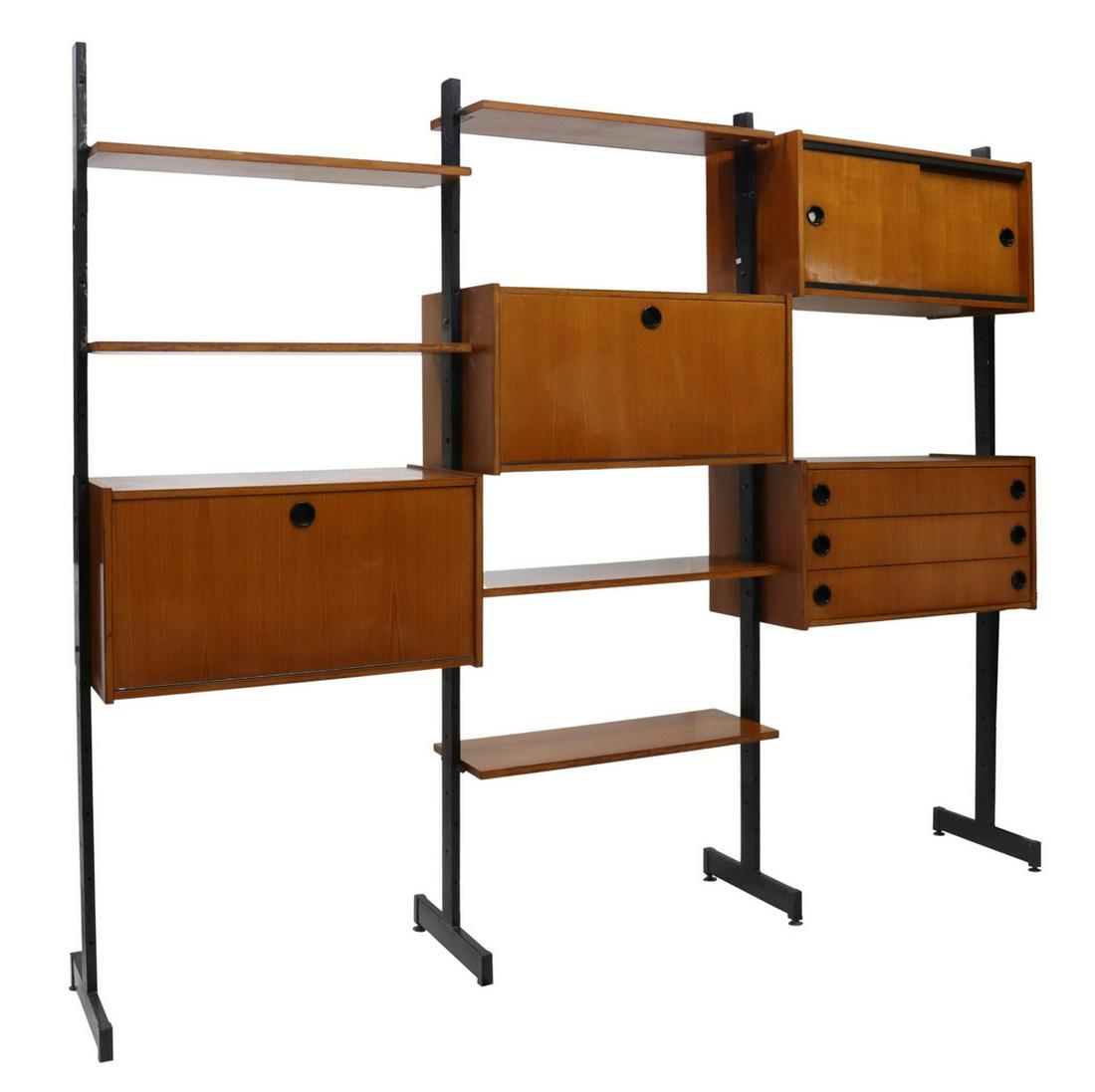 ITALIAN MID-CENTURY MODERN TEAK 3-UNIT BOOKCASE (1 of 3)
