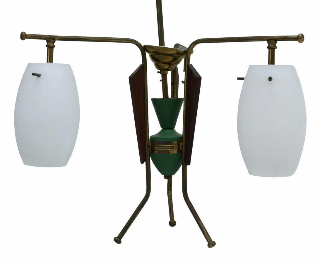 ITALIAN MID-CENTURY MODERN THREE-LIGHT CHANDELIER (1 of 2)