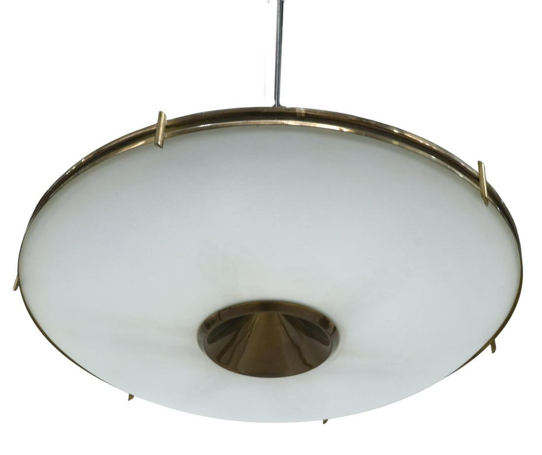 FONTANA ARTE STYLE MID-CENTURY GLASS CHANDELIER (1 of 2)
