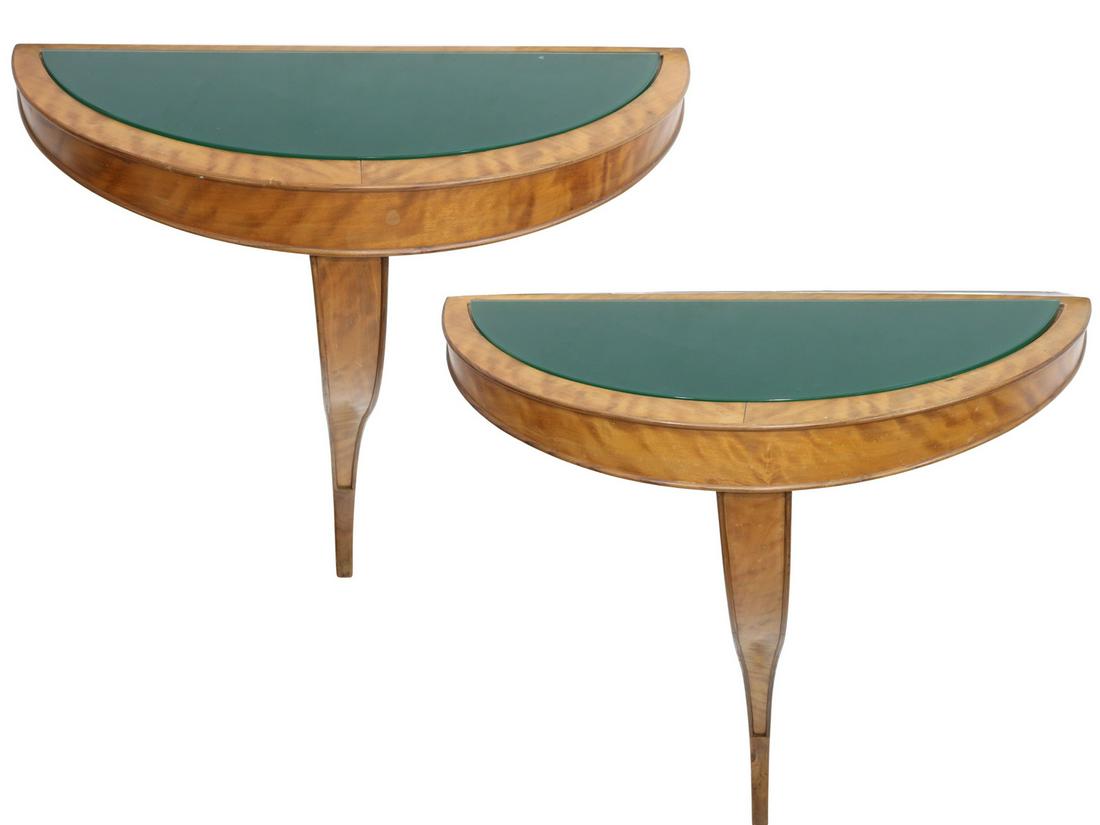 (2) ITALIAN MID-CENTURY MODERN BRACKET CONSOLES (1 of 5)