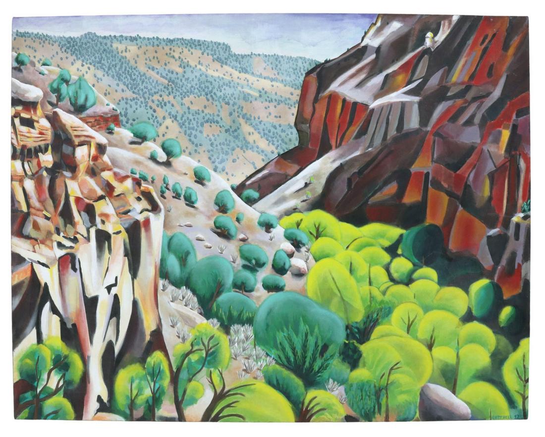 JAMES S. LUTTRELL OIL PAINTING ARROYO LANDSCAPE (1 of 3)