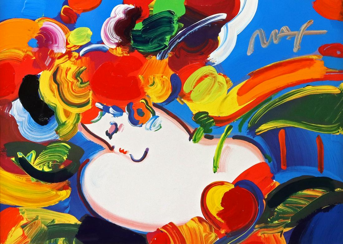 PETER MAX (B.1937) ACRYLIC FLOWER BLOSSOM LADY (1 of 4)