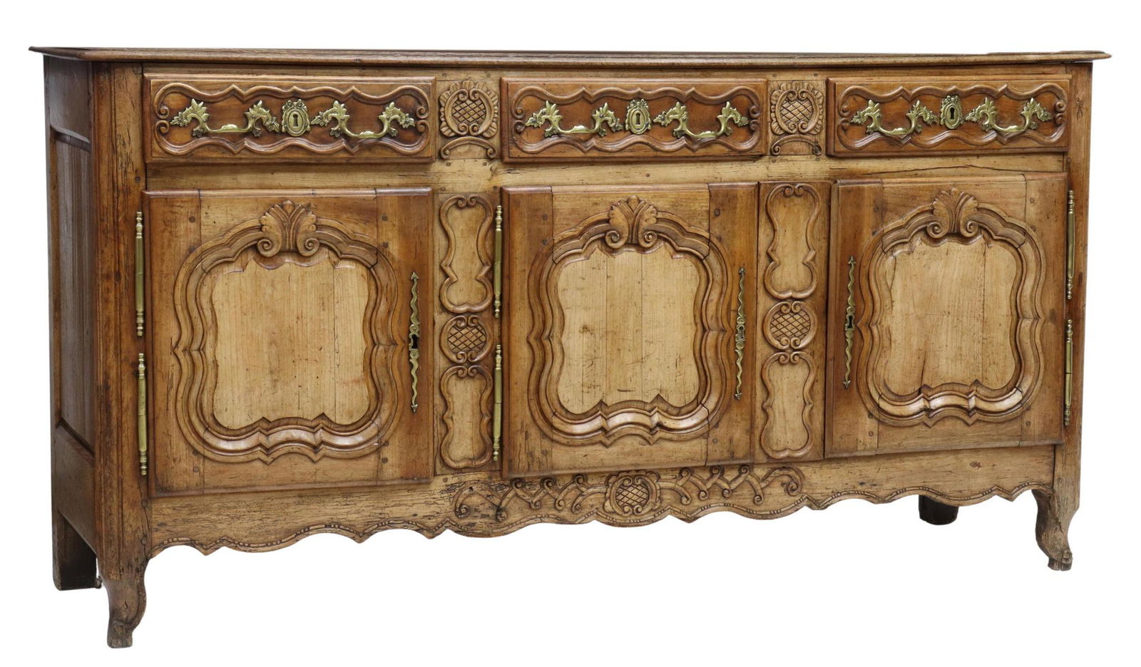 FRENCH PROVINCIAL LOUIS XV STYLE CARVED SIDEBOARD (1 of 6)