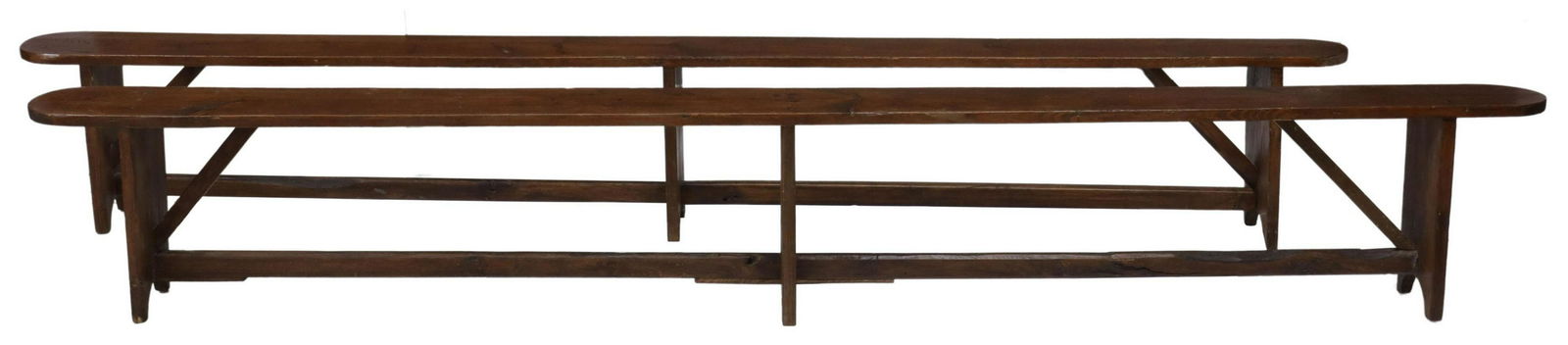 (2) FRENCH PROVINCIAL PINE BENCHES, 121.5"L (1 of 3)