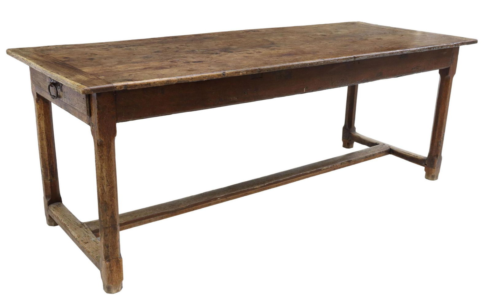 FRENCH PROVINCIAL OAK FARMHOUSE TABLE, 80"L (1 of 5)