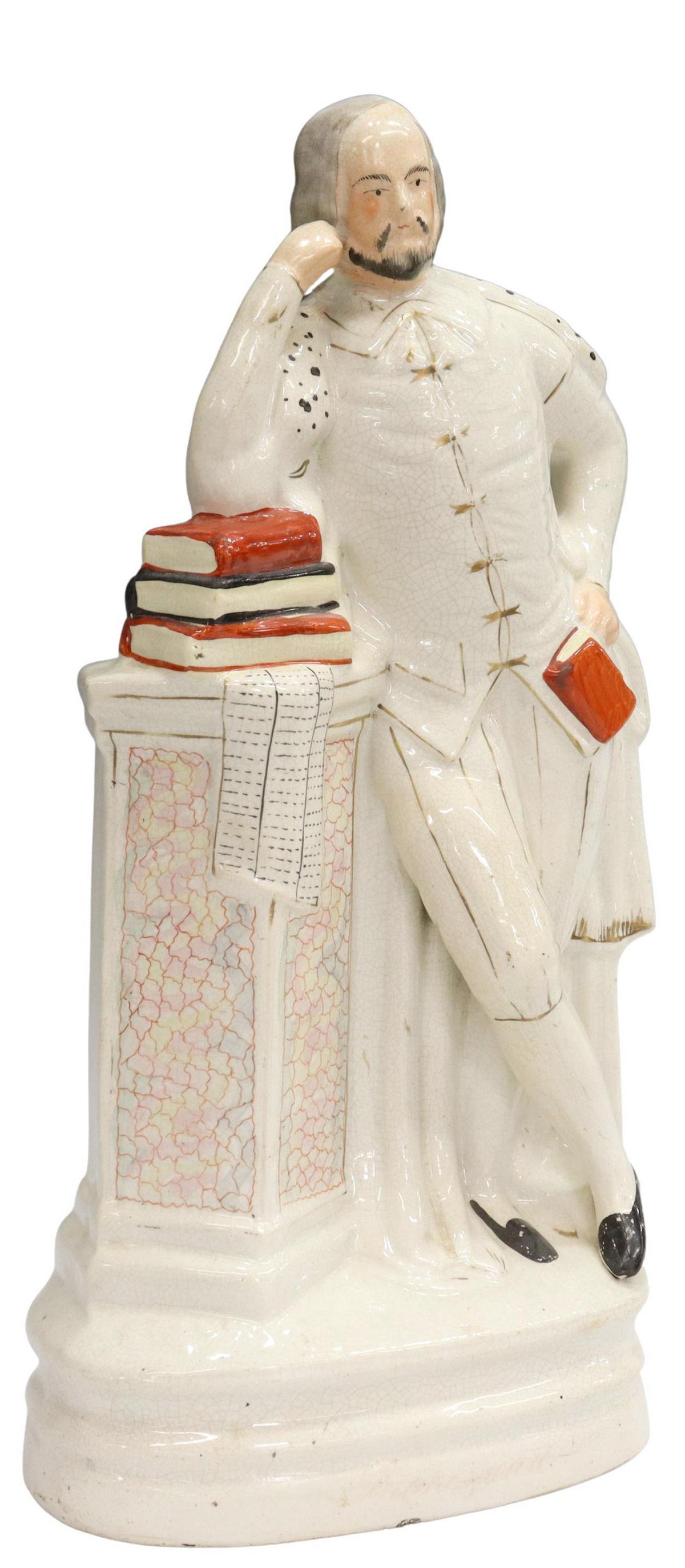 ENGLISH VICTORIAN STAFFORDSHIRE SHAKESPEARE FIGURE (1 of 3)