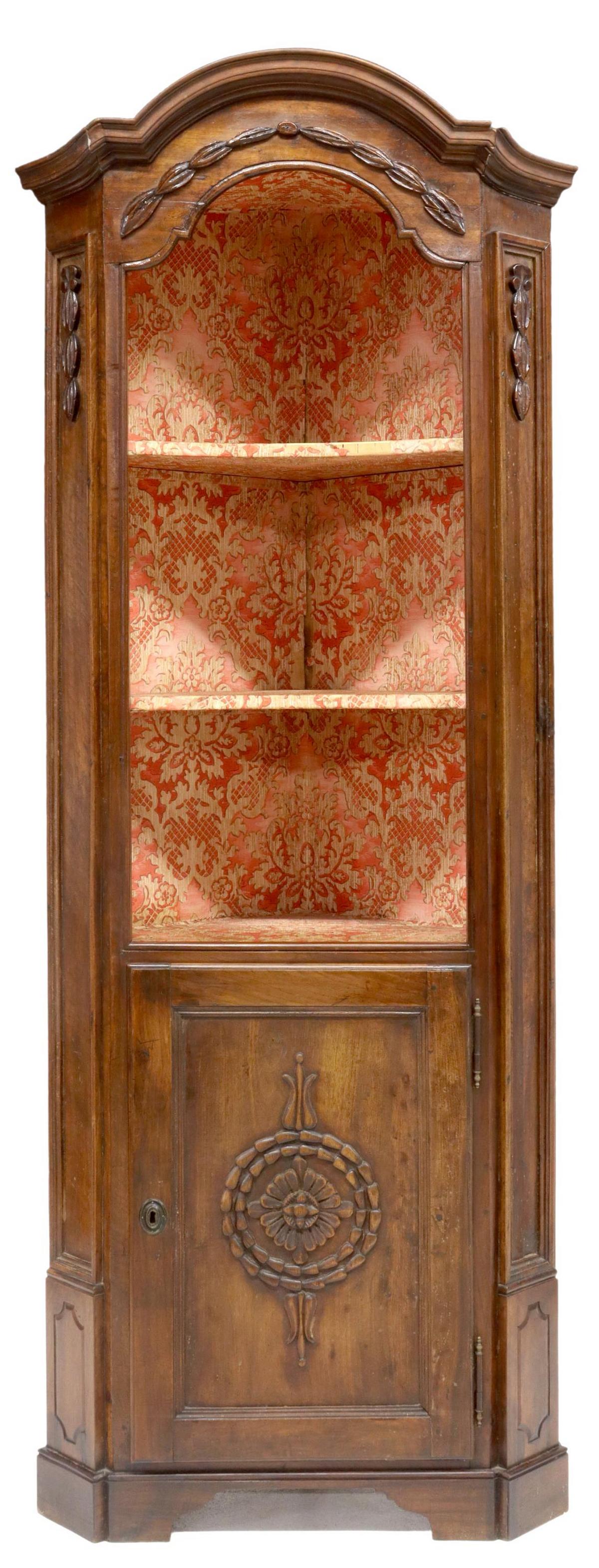 FRENCH PROVINCIAL WALNUT CORNER CABINET (1 of 4)