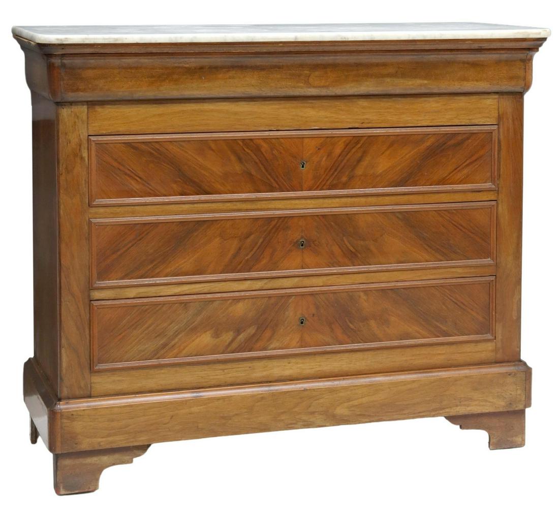FRENCH CHARLES X PERIOD MARBLE-TOP COMMODE (1 of 5)