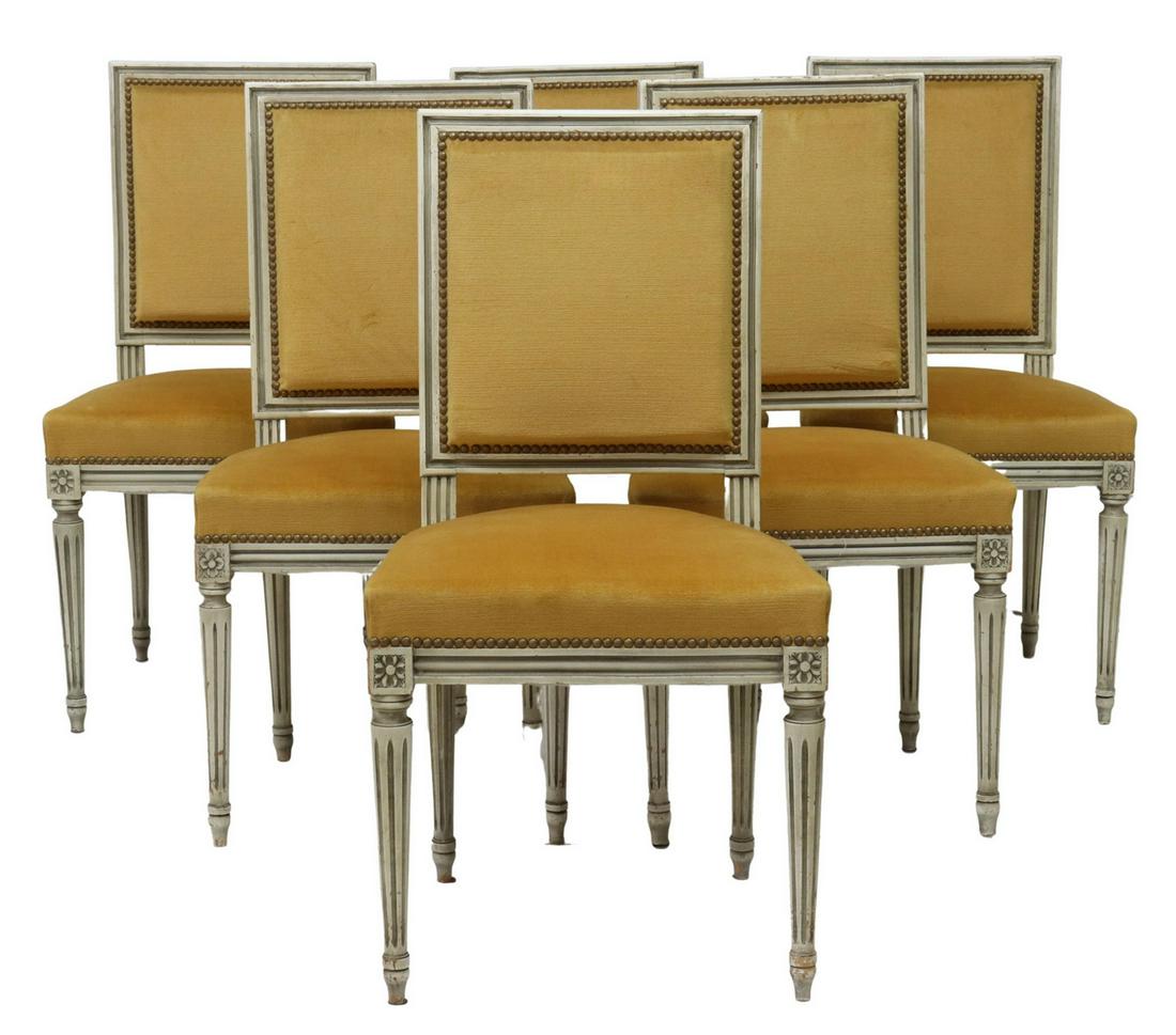 (6) FRENCH LOUIS XVI STYLE PAINTED DINING CHAIRS (1 of 3)