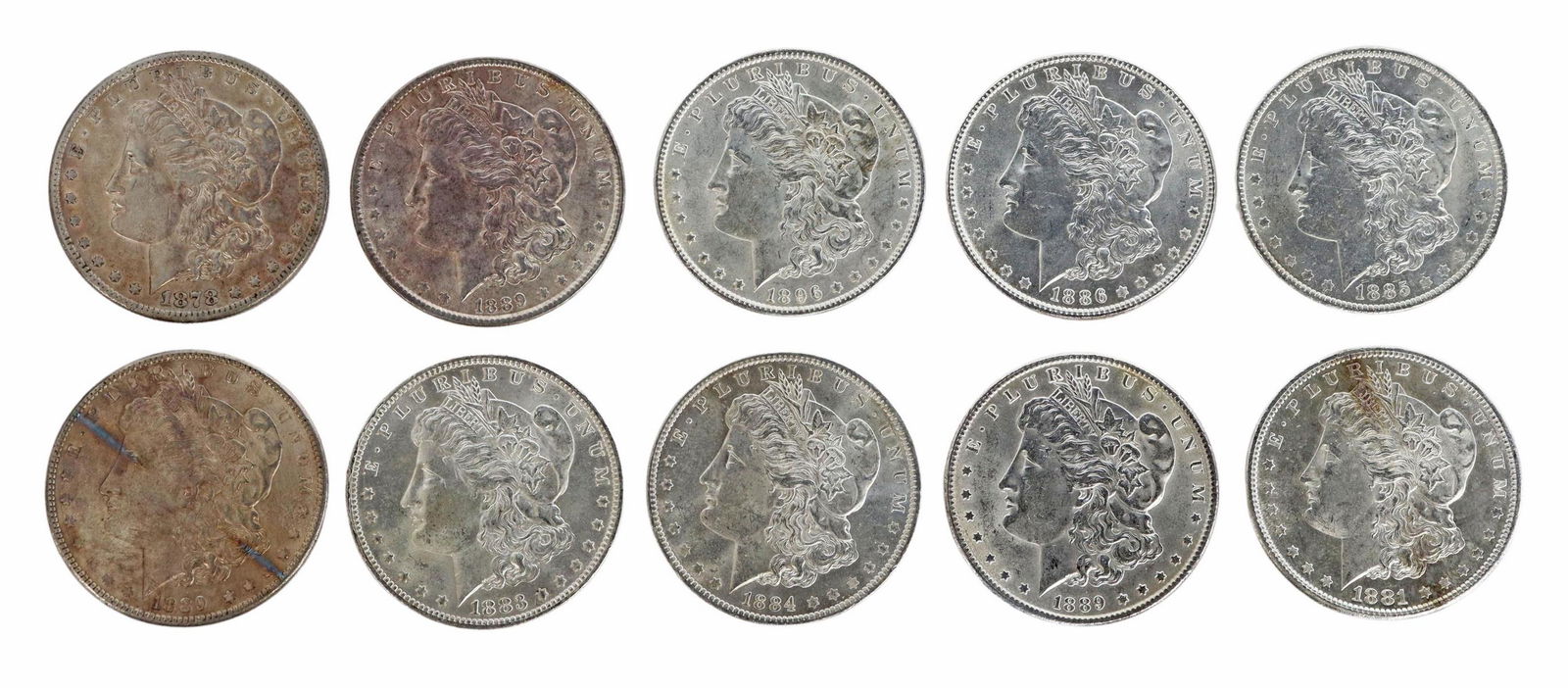 (10) U.S. MORGAN SILVER DOLLARS (1 of 2)