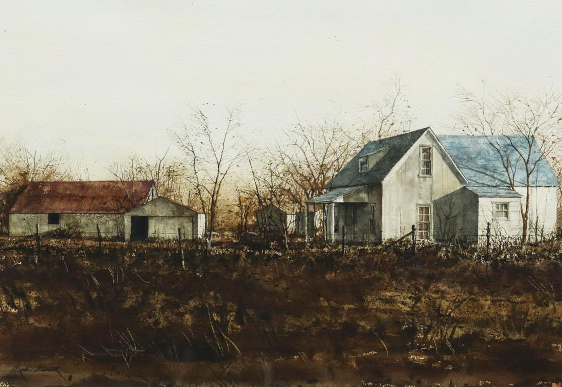 MARK STEWART (TX, B.1951) WATERCOLOR PAINTING (1 of 4)