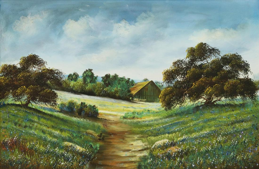 FRAMED TEXAS LANDSCAPE PAINTING SIGNED SNYDER (1 of 4)