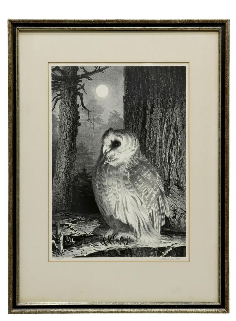 STOW WENGENROTH (1906-1978) OWL LITHOGRAPH (1 of 5)