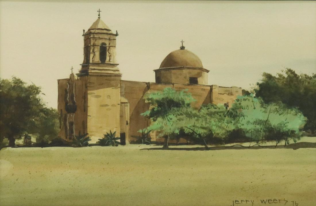 JERRY WEERS (TX) MISSION SAN JOSE WATERCOLOR (1 of 4)