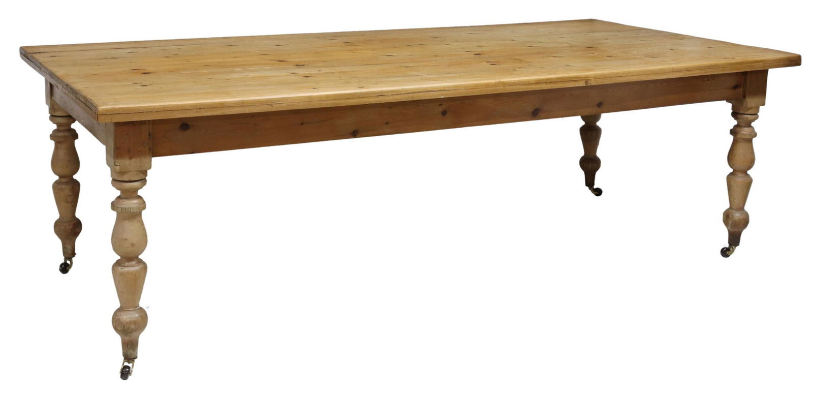 ENGLISH LATE VICTORIAN PINE FARMHOUSE TABLE, 96"L (1 of 4)