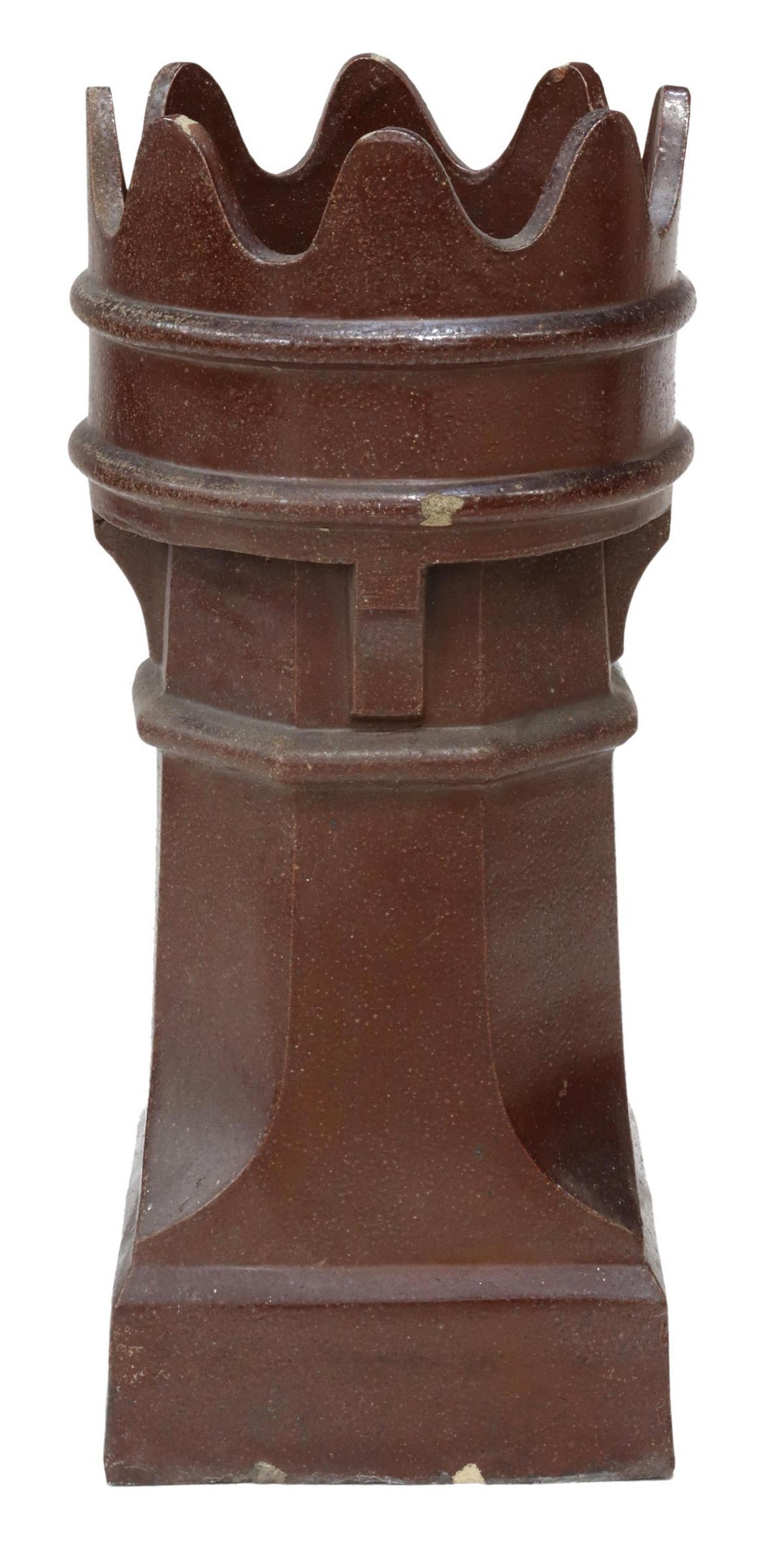 ENGLISH TERRACOTTA TURRET-FORM CHIMNEY POT (1 of 3)