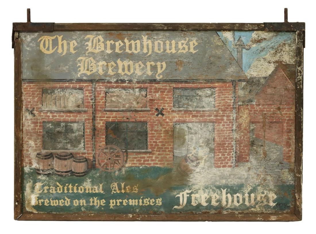 ENGLISH BREWHOUSE BREWERY DOUBLE-SIDED PUB SIGN (1 of 2)
