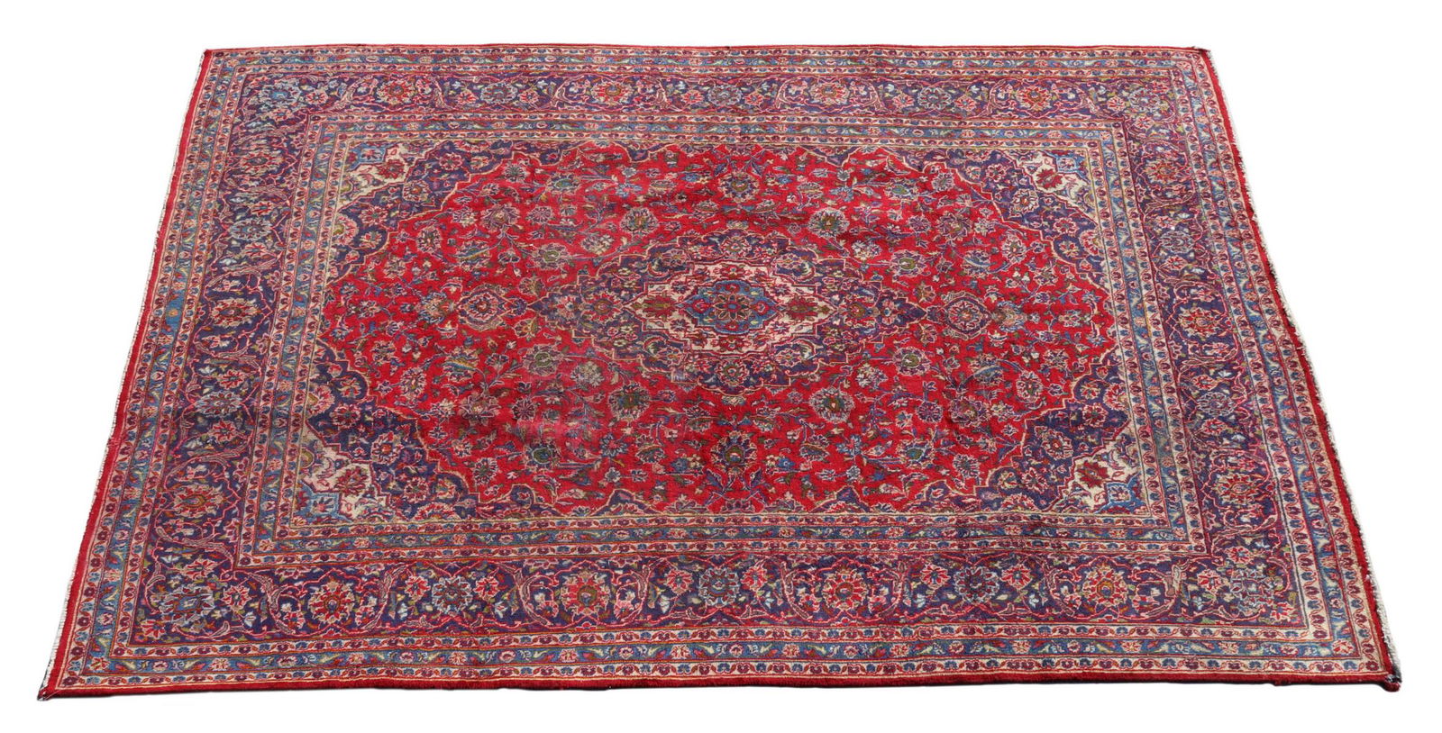 HAND-TIED PERSIAN KASHAN RUG, 10'5", 7'11" (1 of 3)