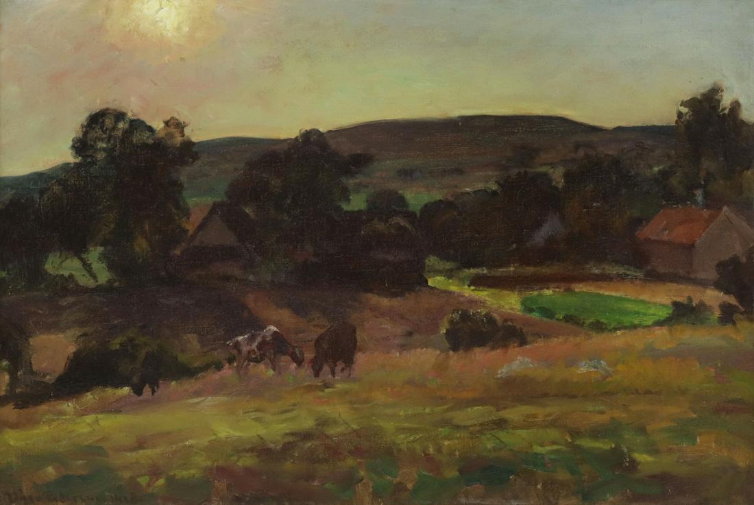 VIGGO PEDERSEN (1854-1926) LANDSCAPE PAINTING 1918 (1 of 4)