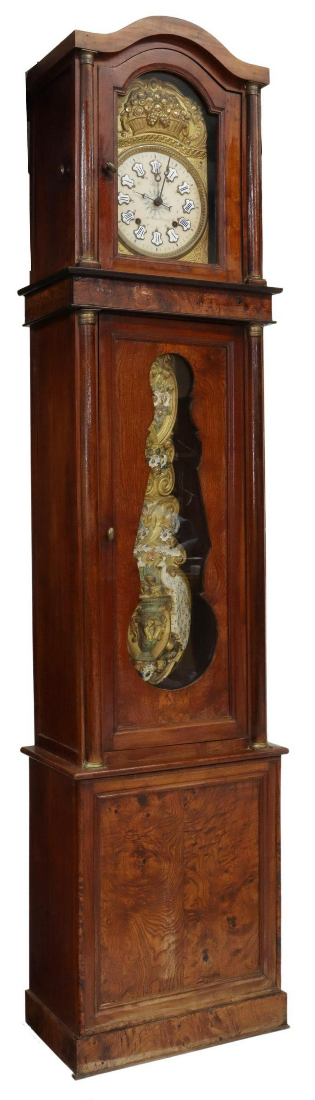 FRENCH MORBIER WALNUT LONGCASE CLOCK, 19TH C. (1 of 6)