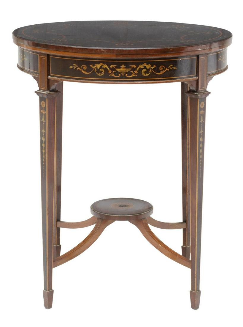 ENGLISH ADAMS STYLE INLAID MAHOGANY SIDE TABLE (1 of 3)