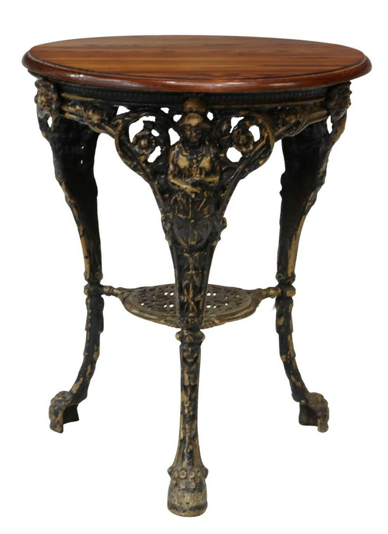 ENGLISH CAST IRON BRITANNIA PUB TABLE (1 of 3)