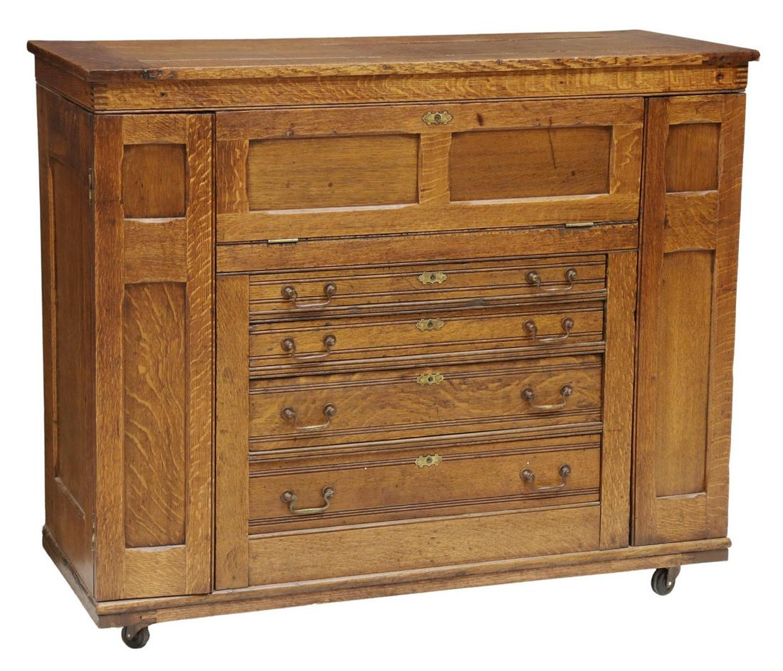 HAMMACHER, SCHLEMMER & CO. OAK TOOL CHEST/BENCH (1 of 9)